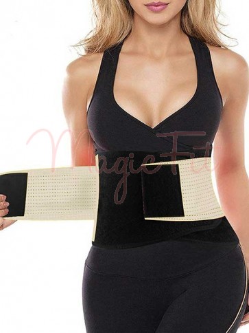 Breathable Hourglass Waist Trainer Stomach Wrapping Belt - Beige