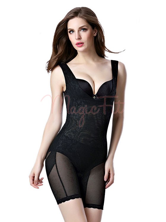 4 in 1 Micro Mesh Waist Slimmer Push-Up Bodysuit with Thigh